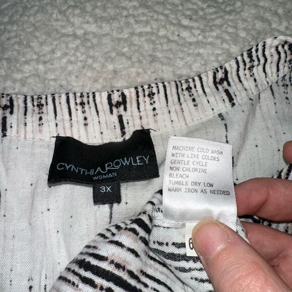 Cynthia Rowley Women’s Linen Blend Neutral Color Blouse Size 3XL - Picture 8 of 12